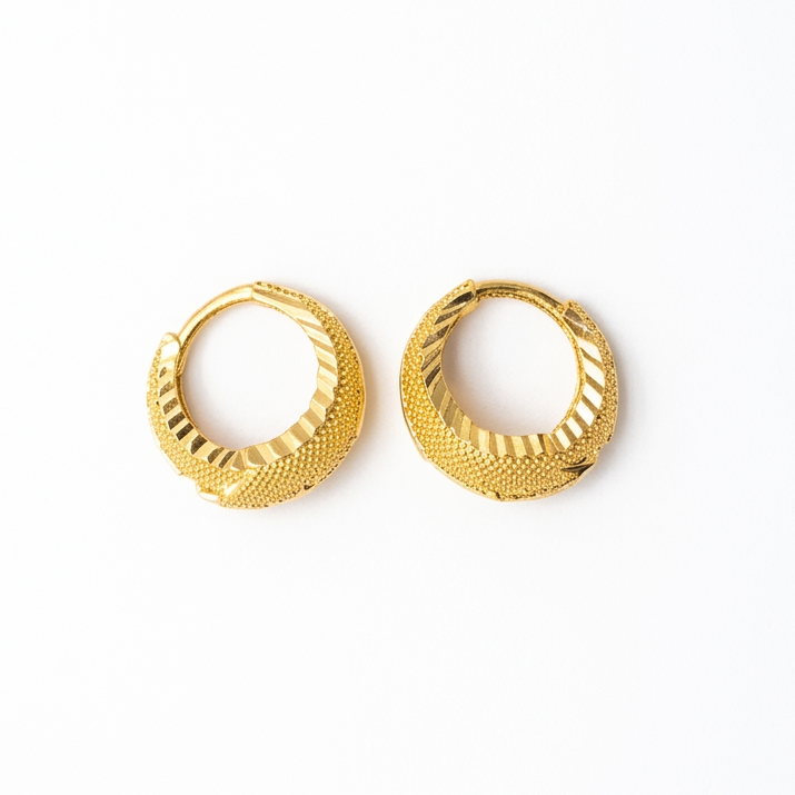 Gilded Prism Diamond-Cut Huggies